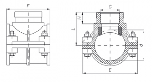 PP 32 x ¾" Anbohrschelle IG mit Verstärkung blau | PN16